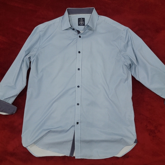Construct Slim Fit Casual Button Down Shirt with Subtle Pattern - Picture 1 of 6